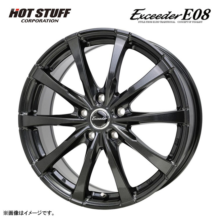 送料無料 ホットスタッフ HOT STUFF Exceeder E08 トヨタ純正球面座対応 7J-18 +39 5H-114.3 (18インチ) 5H114.3 7J+39【4本セット 新品】拍卖