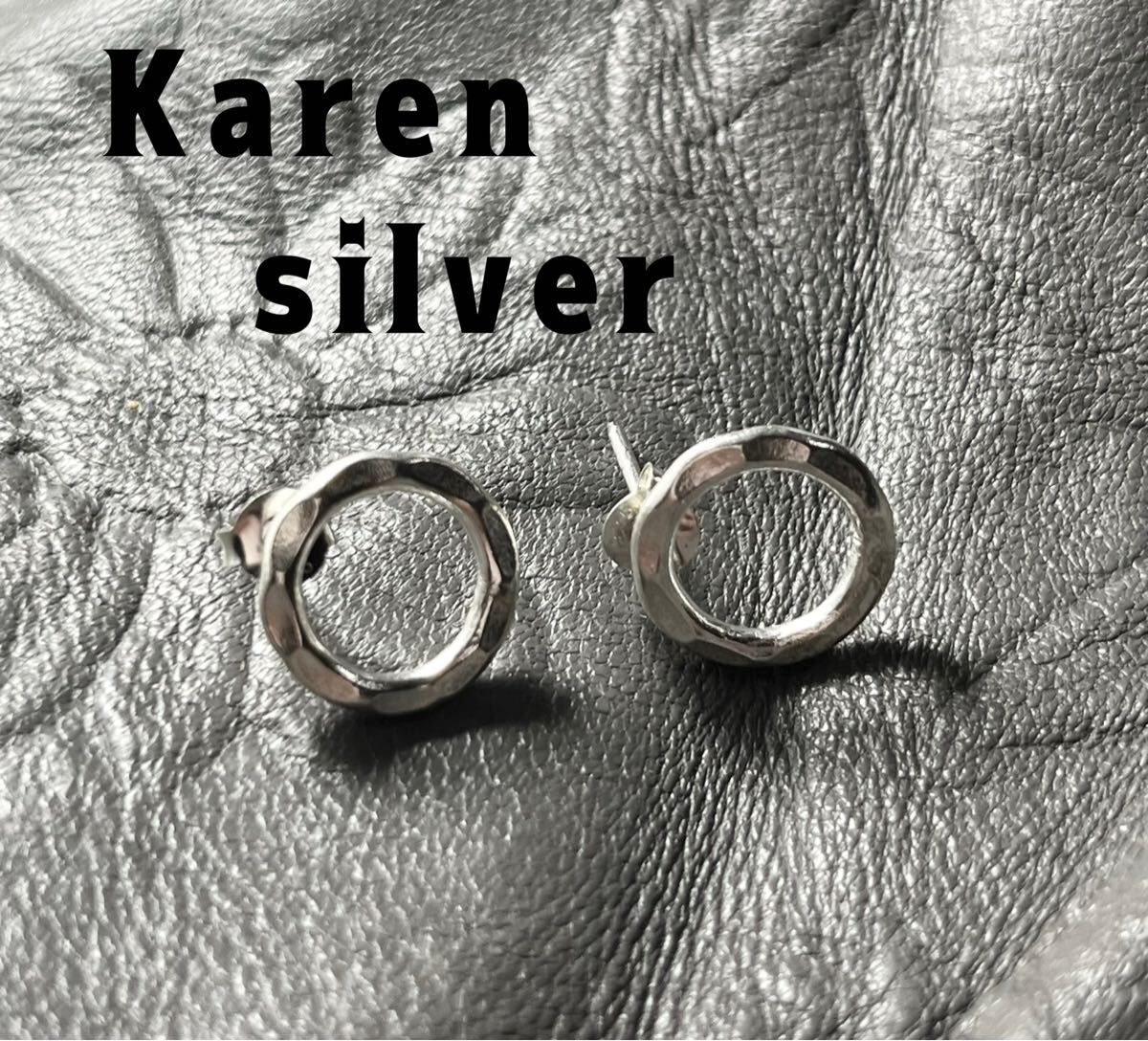 R59ねゆドゥD カレンシルバーピアスsilver999earringsカレン族ロージーオーバルD拍卖