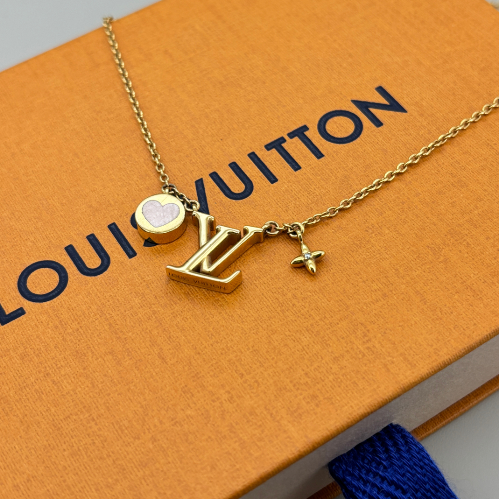 希少 ルイヴィトン モノグラム LV ゴールド ピンク ネックレス ハート拍卖