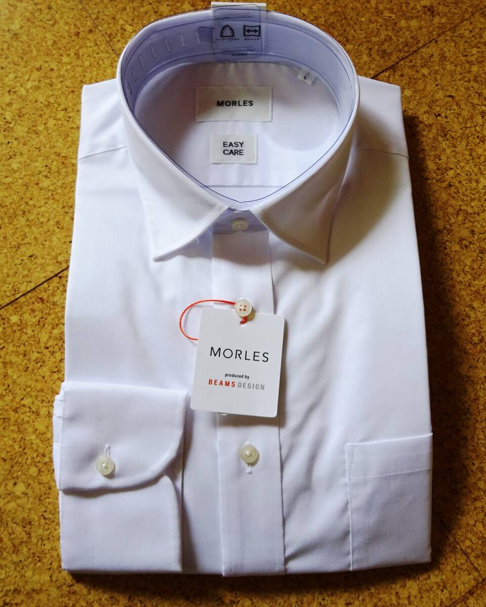 ★★MORLES BEAMSデザイン stylish形態安定 L-86白 新品★★拍卖