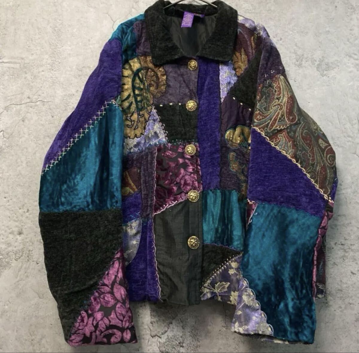 【定価¥49800】ゴブランジャケット パッチワーク 久遠 古着 kuon Mサイズ相当拍卖