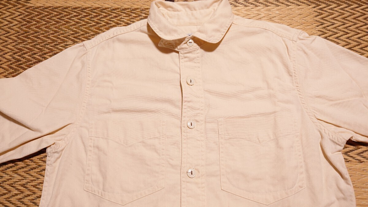 COLIMBO KANVASBAK ラウンドカラー オックスフォード生地ワークシャツ ナチュラル M コリンボ キャンバスバック拍卖