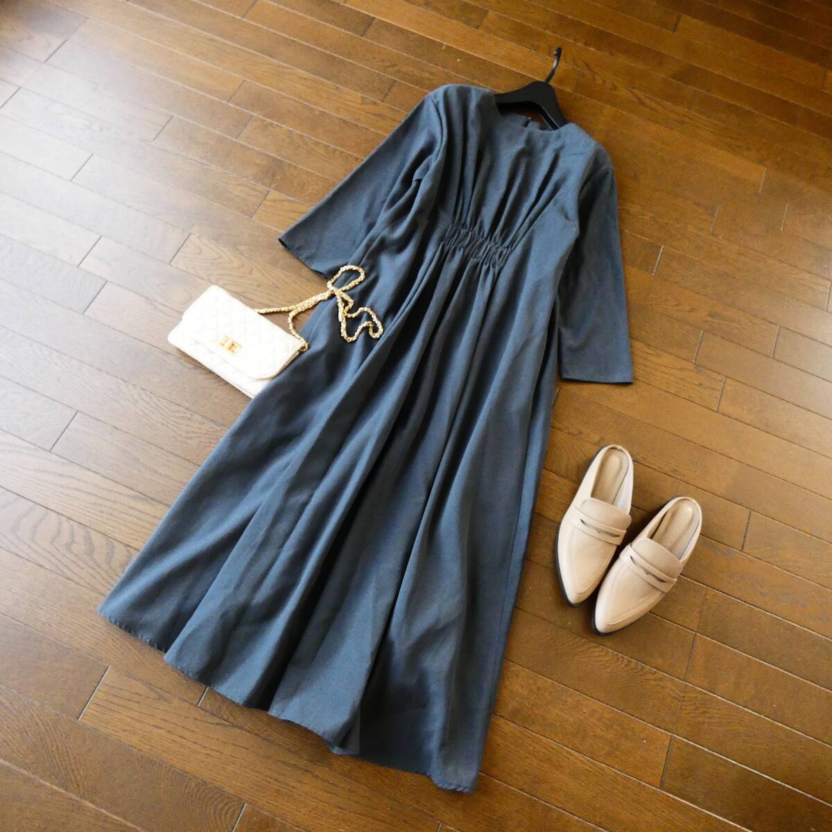 Milaowen グレー 裏地付 ワンピース 0拍卖