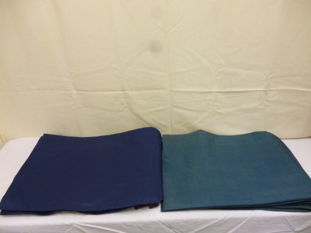 【M40038】能装束 能衣装 無地 熨斗目 2点 紺色 浅葱色 和装 狂言 舞台 芸術 古典芸能拍卖