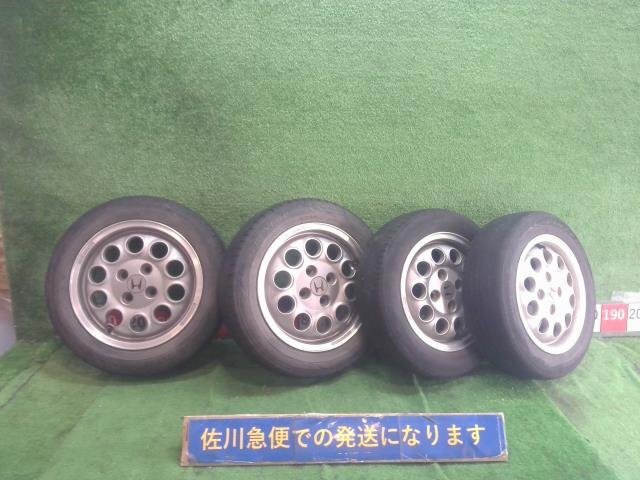 ビート タイヤホイール 155/65R14 タイヤ要交換 純正アルミ 前後異形 F:13×4.5J オフセット+35 R:14×5J オフセット+45 4穴 PCD100拍卖