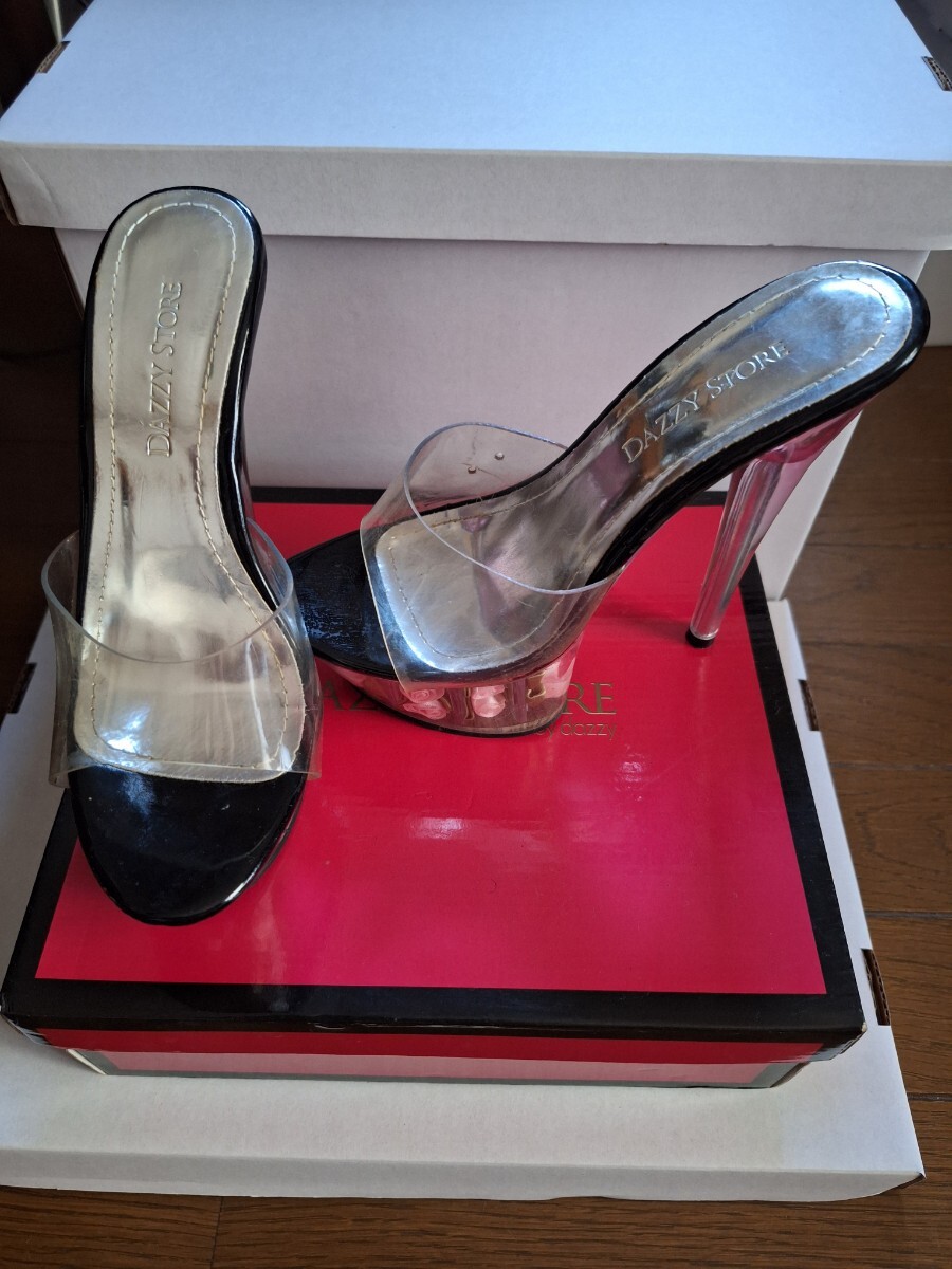 透明薔薇ヒール・Sサイズ・平成ギャル・キャバ嬢・コスプレDAZZY STORE ・送料無料・激カワ・2way・姫系拍卖