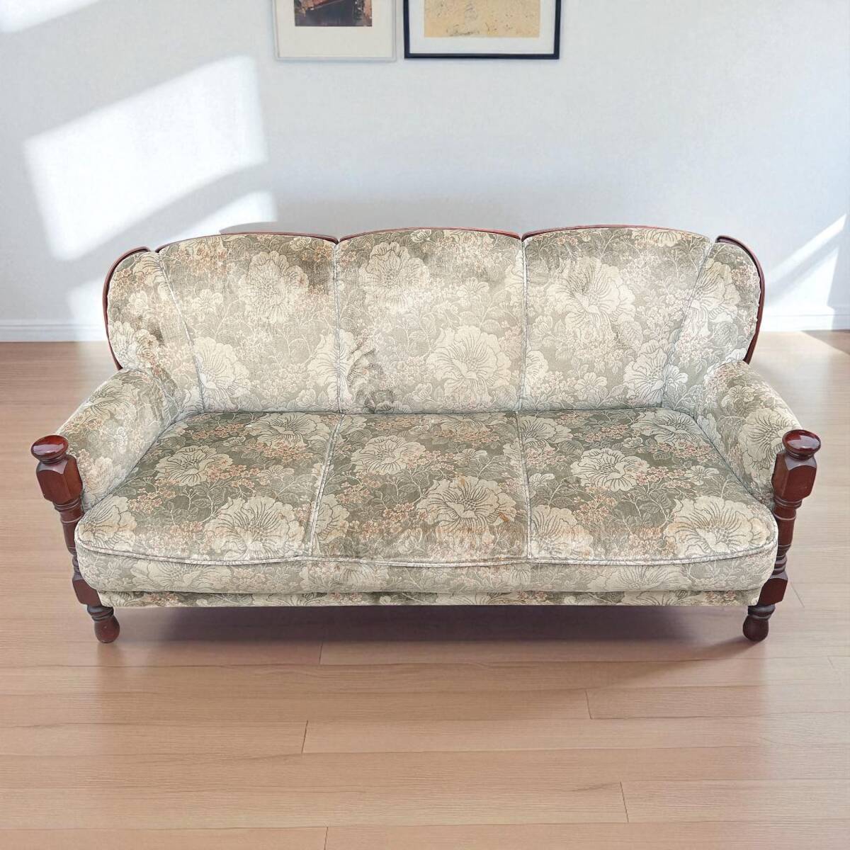 カリモク 3人掛け ソファ karimokiu ソファ 家具 可愛い インテリア クラシック 希少 引取歓迎 家財便拍卖