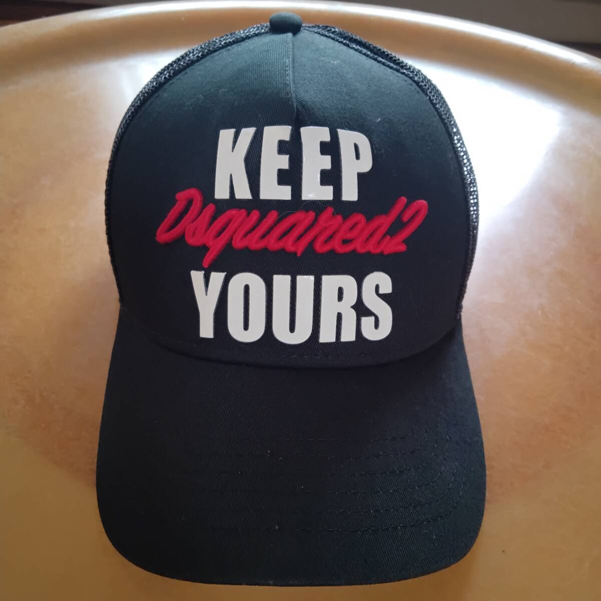 未使用 近年モデル レアDSQUARED2 ディースクエアード B/Bメッシュキャップ 帽子 メンズ レディース ブラック拍卖