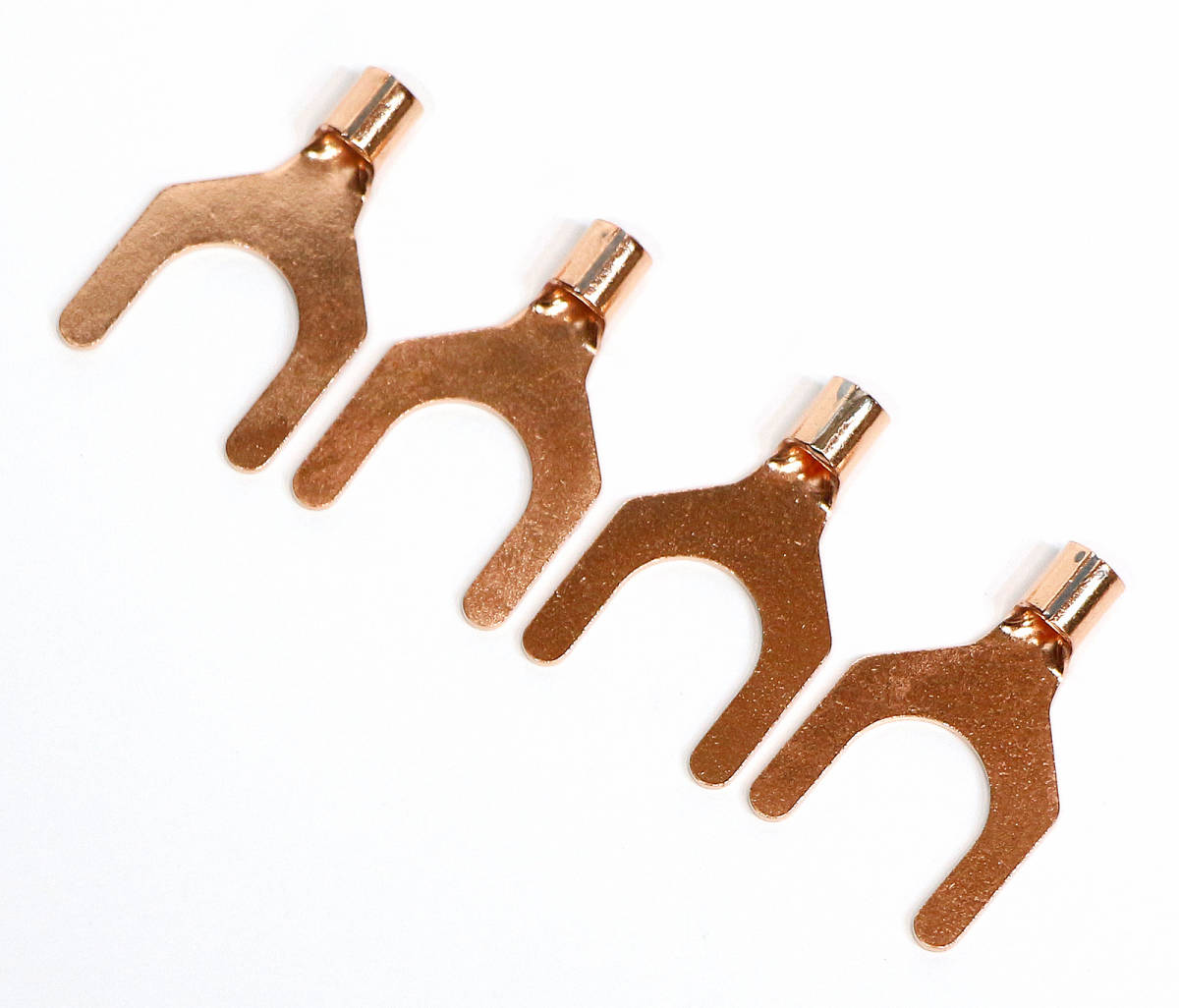 送料無料! 非メッキ OFC 高純度酸素銅 Y端子 Yラグ圧着端子 無メッキ スペード端子 4個set 2Y-8拍卖