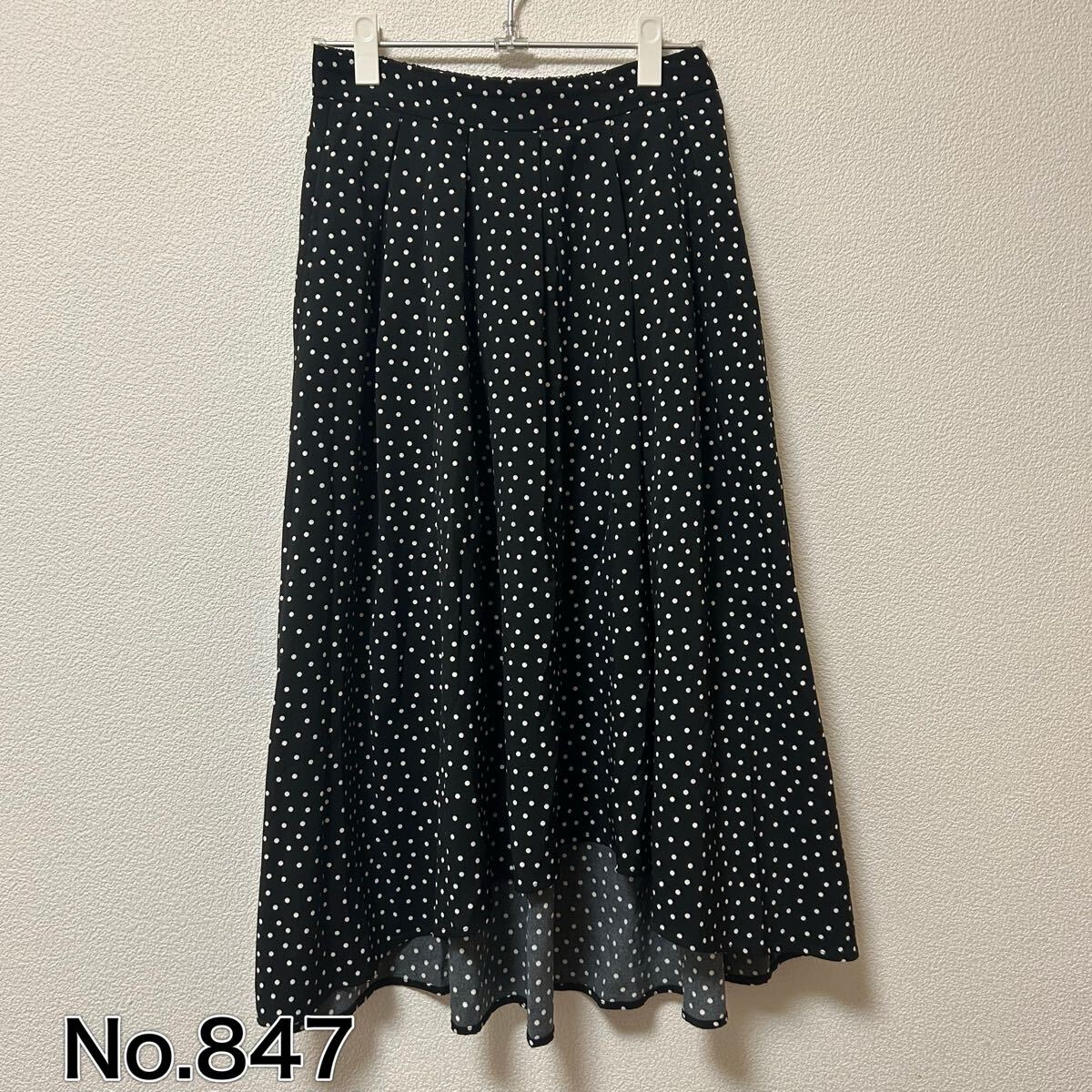 送料無料 匿名配送 ドット柄 ロングスカート拍卖