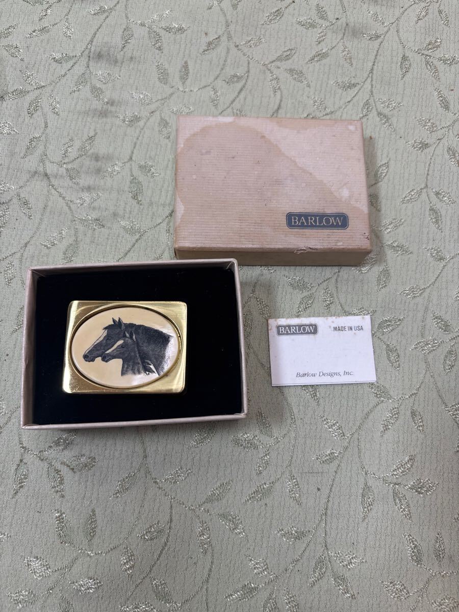 ★(B-3) BARLOW バーロウ ベルトバックル 真鍮製 馬 動物モチーフ ゴールド 拍卖