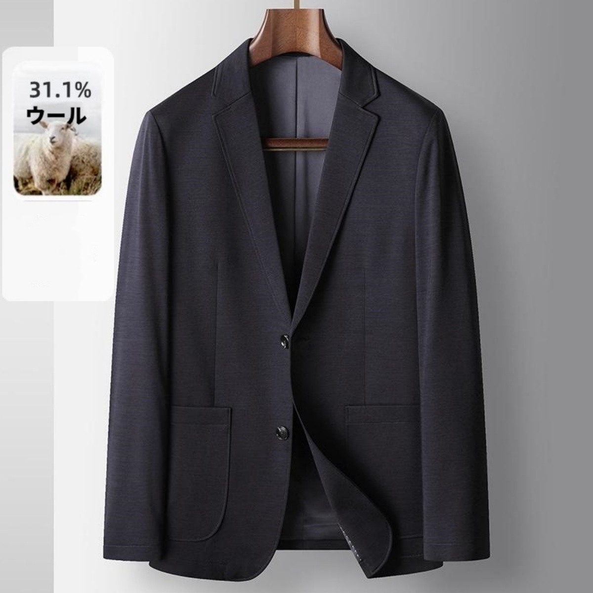 テーラードジャケット ビジネスジャケット ウールジャケット スーツジャケット メンズ*新品 ブレザー 春秋【KD33818】紺色 M拍卖