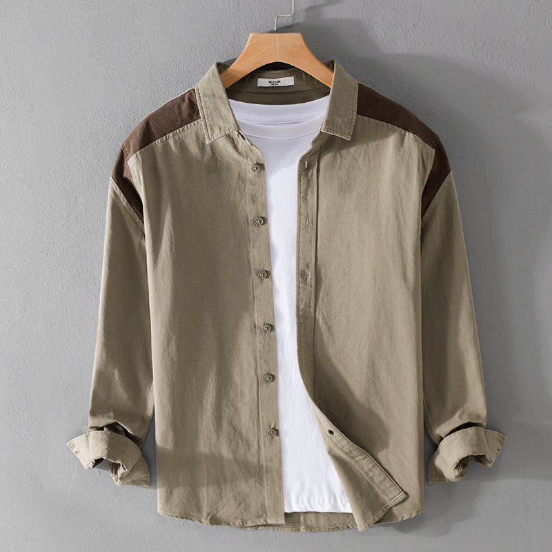 ワークシャツ シャツジャケット 長袖シャツ シャツ 新品★メンズ トップス コットンシャツ カーゴシャツ【9676】カーキ XL拍卖