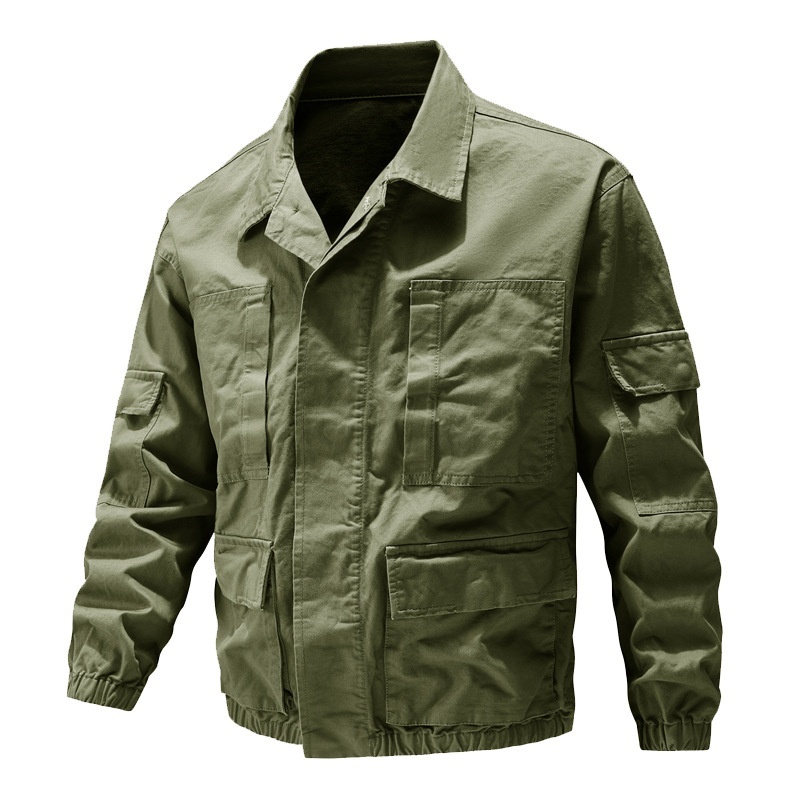 ワークジャケット ミリタリージャケット カーゴジャケット 新品 春服秋服 メンズ ブルゾン アウトドア【2366】グリーン 3XL拍卖