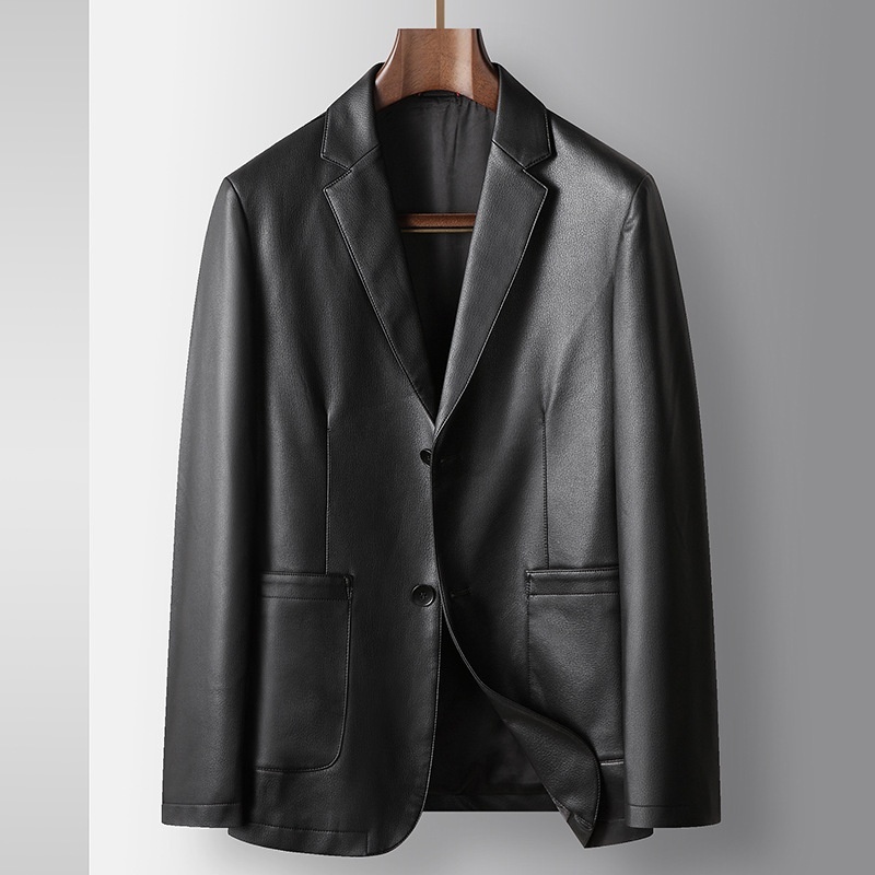 ジャケット テーラードジャケット フェイクレザーPUレザージャケット メンズ*新品 ブレザー 春秋冬服紳士服【YSY999】黒 XL拍卖