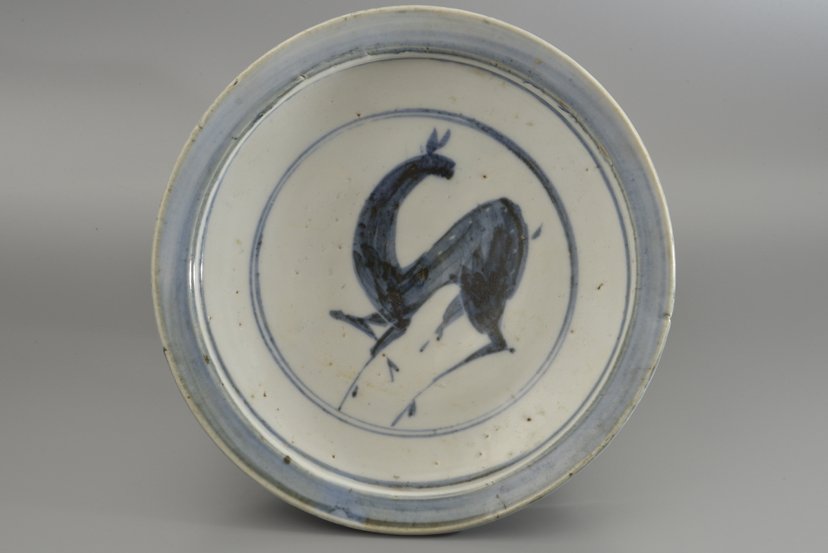 川喜田半泥子 開窯 廣永窯作 古染付菓子皿 検索:古美術/アンティーク/桃山/江戸時代/鎌倉/室町/李朝/陶片高麗/織部/黄瀬戸/日本工芸拍卖