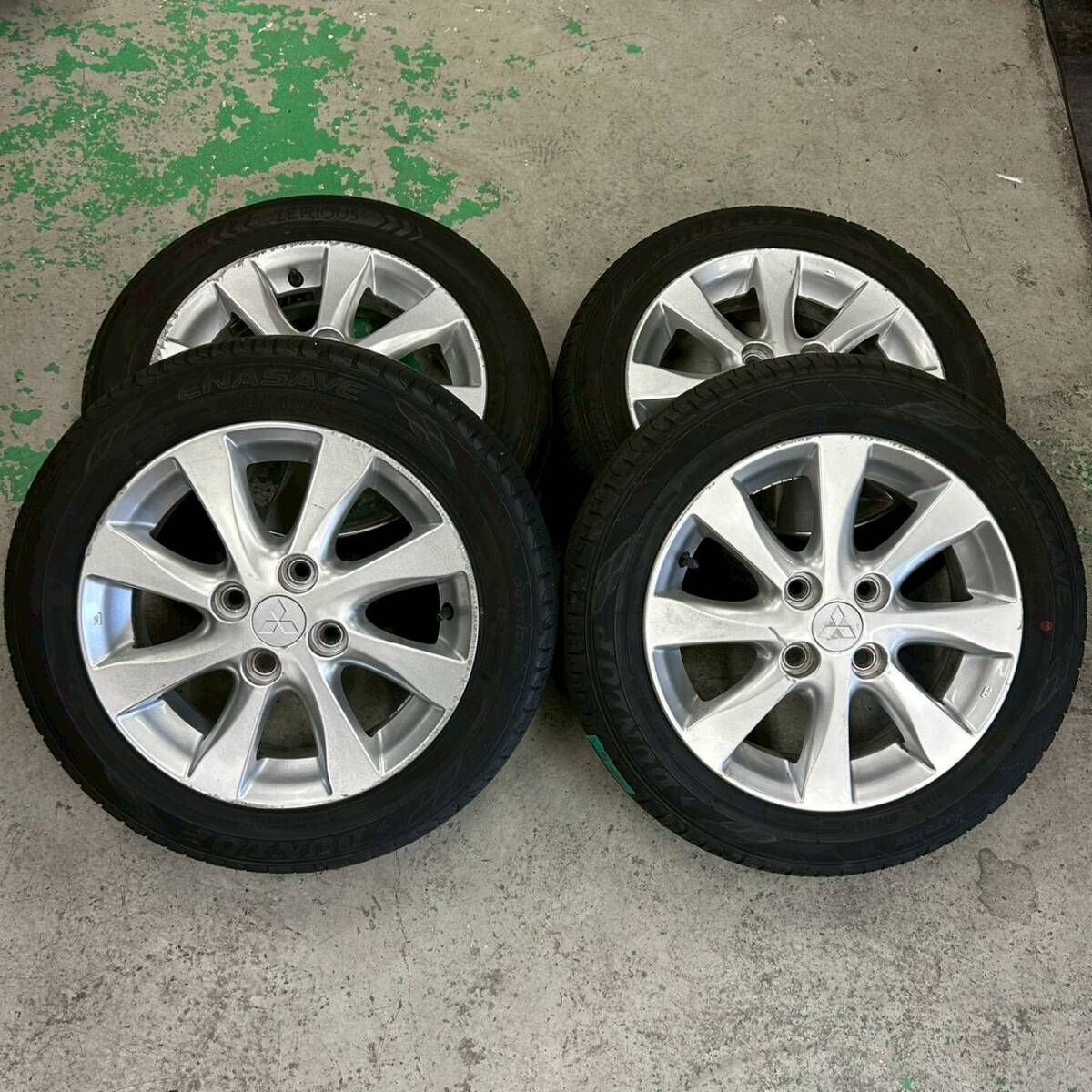 4穴■ミツビシ純正 2024年製×3 ダンロップ ENASAVE 2023年製×1 ZERIOUS 155/65R14 4本 ■090810K拍卖