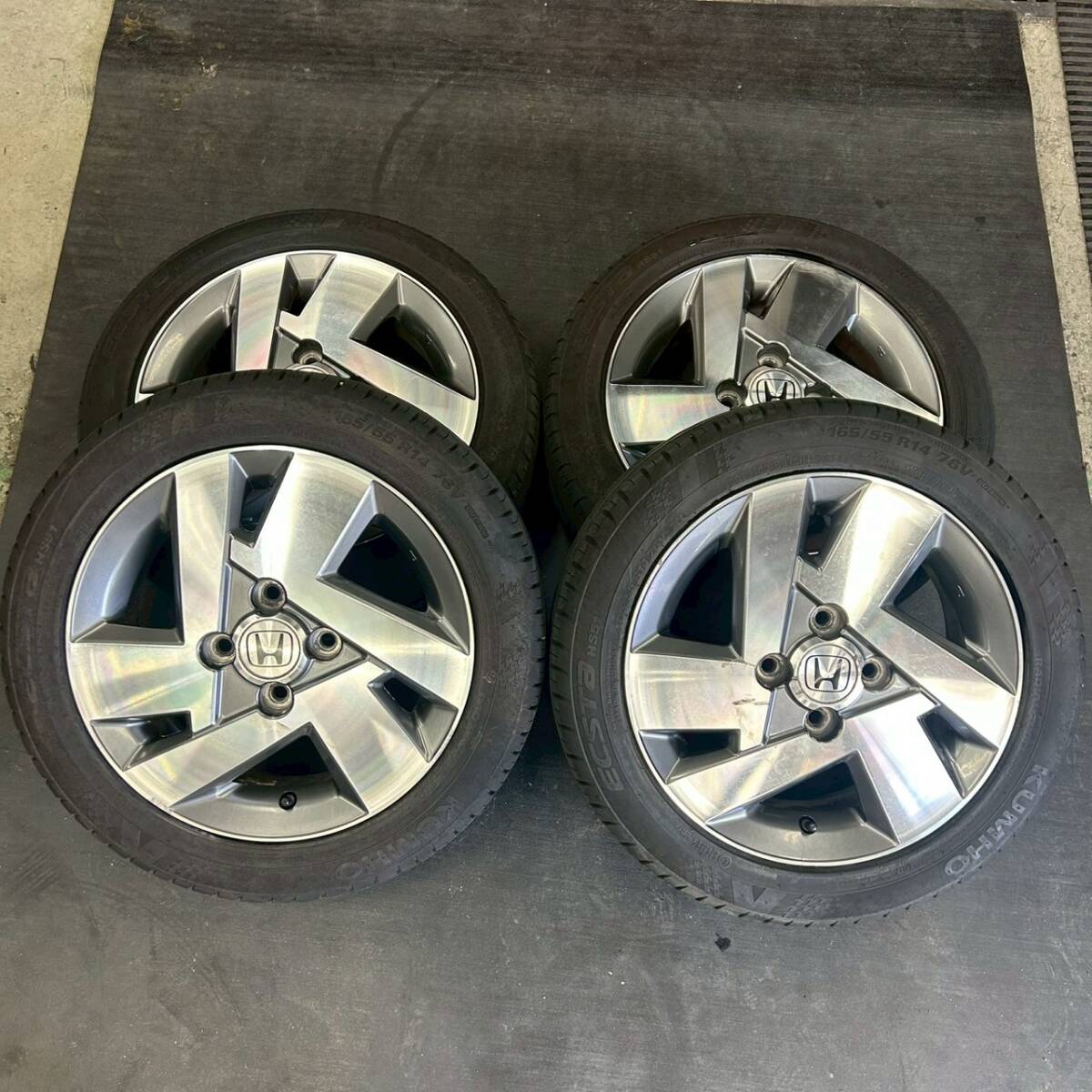 4穴■ホンダ純正 2024年製 KUMHO ECSTA 165/55R14 4本 ■092203K拍卖