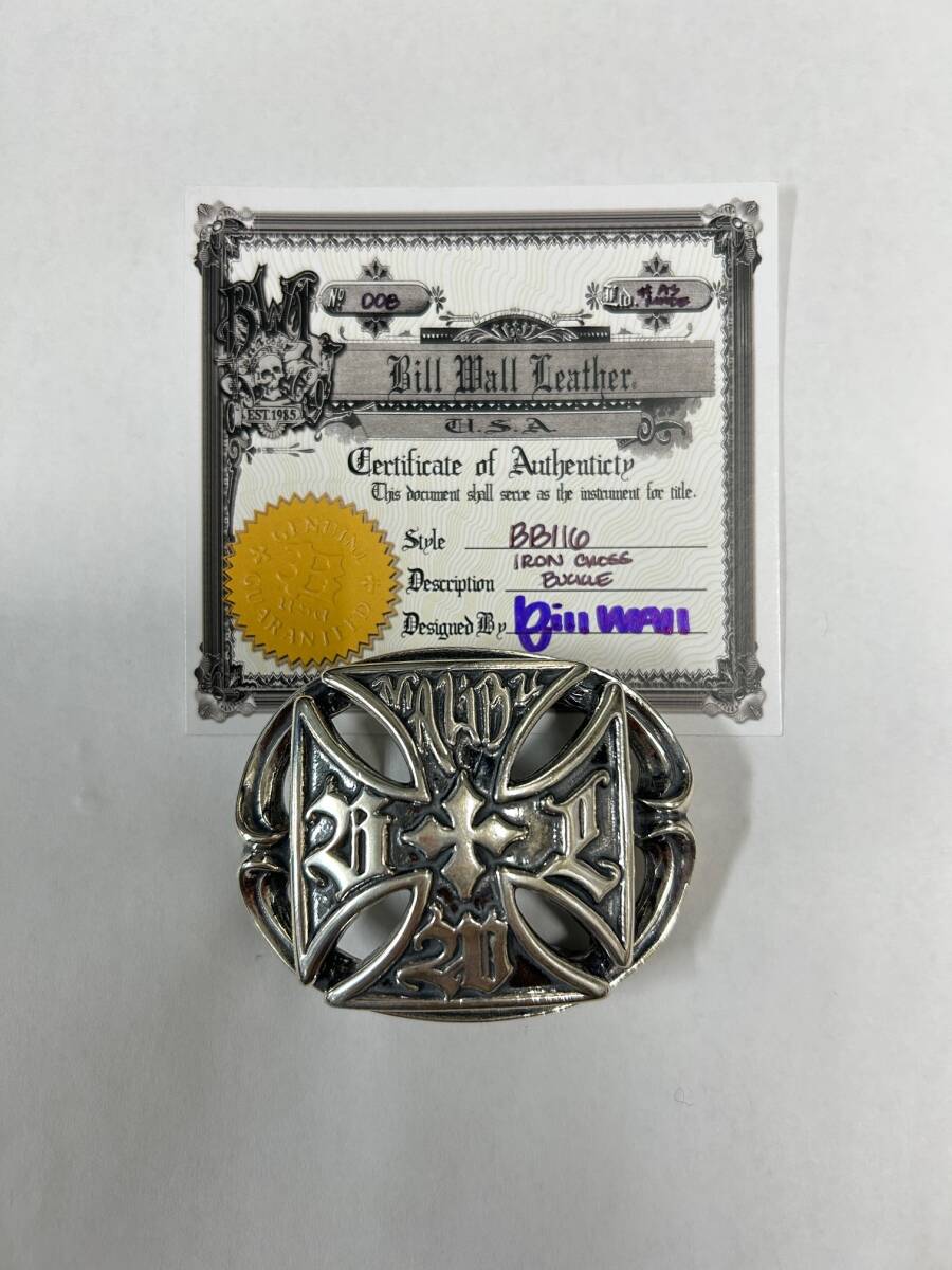 Bill Wall Leather ビルウォールレザー BWL ベルト バックル シルバー アイアンクロス ベルトバックル 新品 すぐに納品可能です!拍卖