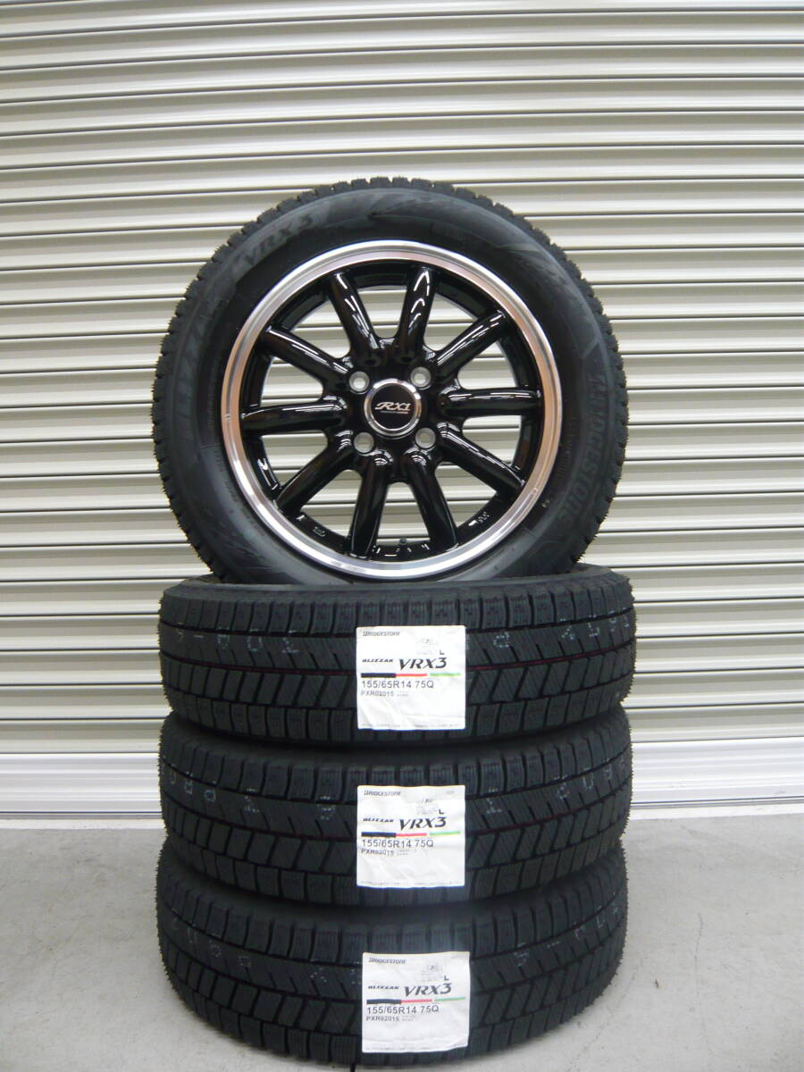 ブリヂストンVRX3☆155/65R14☆新品4本セット☆軽自動車N-BOXタントムーヴワゴンRスペーシアウェイクデリカミニラパンアルトミラデイズ拍卖