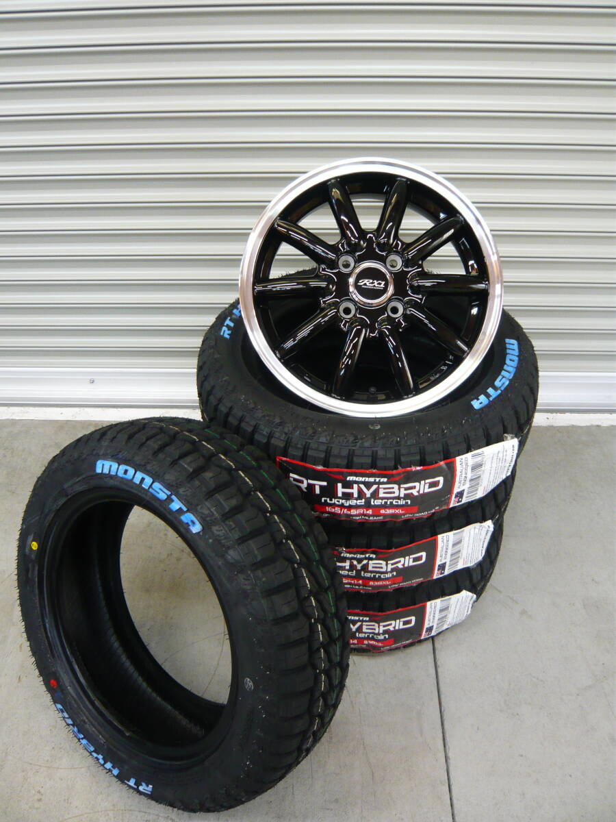 モンスタRTハイブリッド☆165/65R14☆アゲバンアゲトラハイゼットキャリーサンバーハスラーデリカミニウェイクNバンバモスクリッパー拍卖