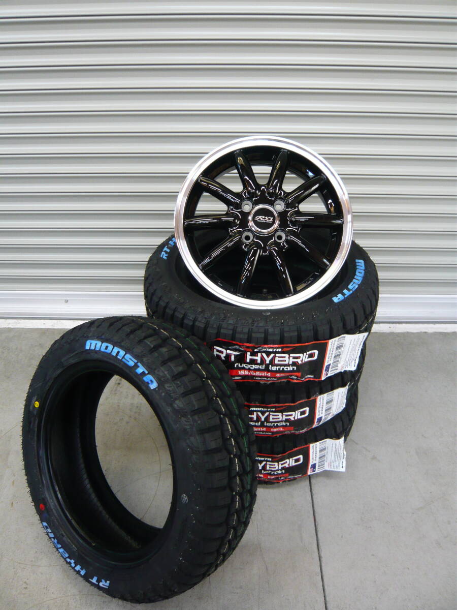 モンスタRTハイブリッド☆155/65R14☆ハイゼットキャリーアゲバンアゲトラサンバーNバンアトレーデリカミニスペーシアギアウェイクバモス拍卖