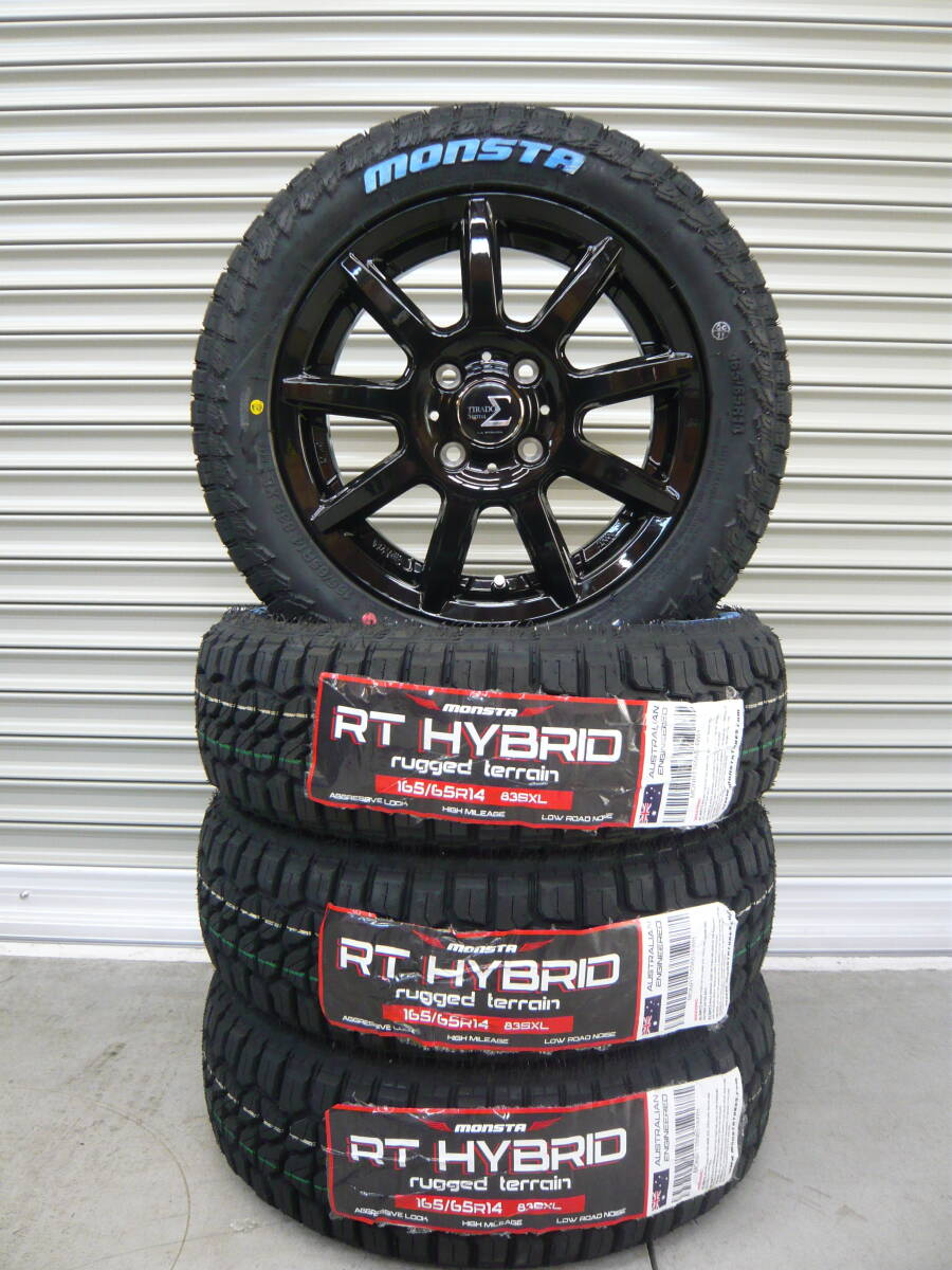 モンスタRTハイブリッド☆165/65R14☆ピクシスクリッパーハイゼットキャリーサンバーNバンアトレーデリカミニスペーシアギアウェイクバモス拍卖