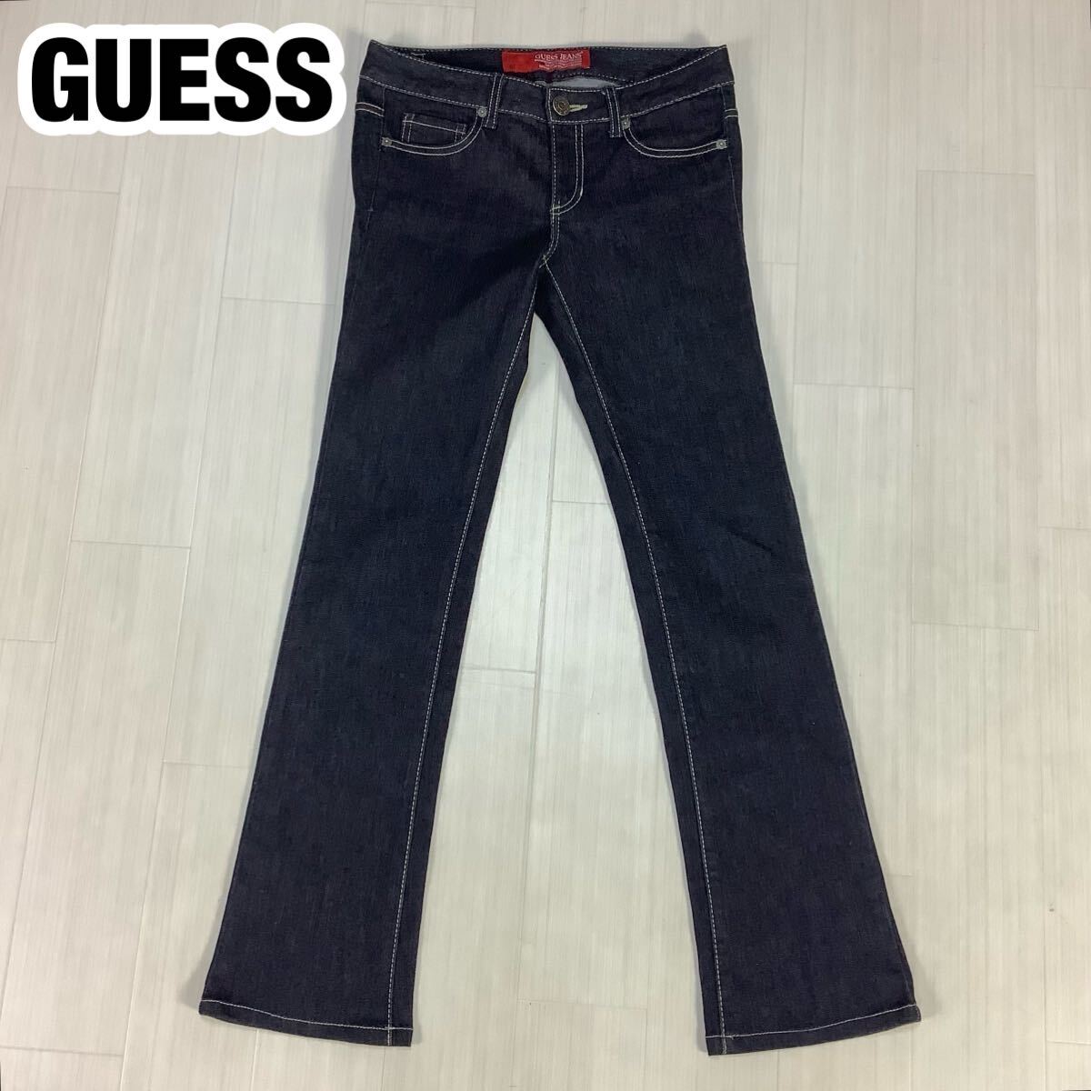 美品 GUESS ゲス ストレッチ スキニー ローライズ デニムパンツ 61(25) 濃紺 ダークインディゴ拍卖