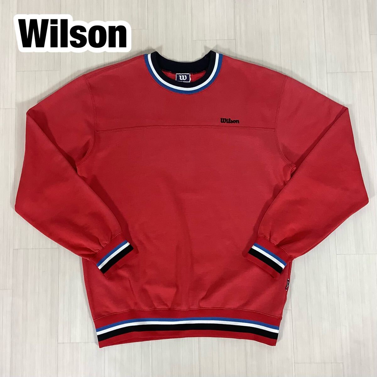 Wilson ウィルソン スウェット トレーナー レッド 刺繍ロゴ 裏地パイル拍卖