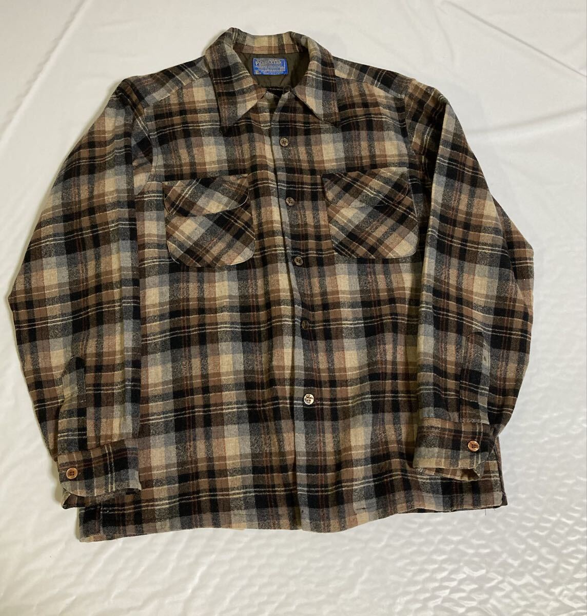 70's USA製 ペンドルトン PENDLETON BOARD SHIRT Mサイズ 開襟 シャツ ボードシャツ 長袖シャツ ビンテージ ヴィンテージ 70年代 拍卖