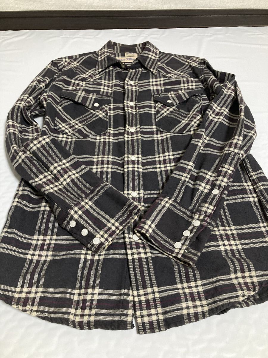 希少 WRANGLER×BEAMS ラングラー ビームス 別注 30周年 S9057 ネルシャツ チェック柄 ウエスタンシャツ Sサイズ 長袖シャツ 拍卖