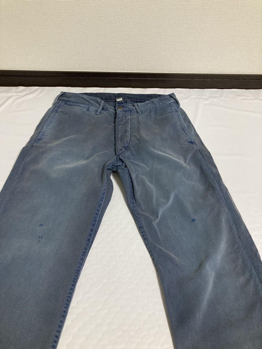 RRL ダブルアールエル チノ フィールド パンツ ダメージ加工 ラルフローレン チノパン ヴィンテージ加工 ペンキ W30 ネイビー拍卖