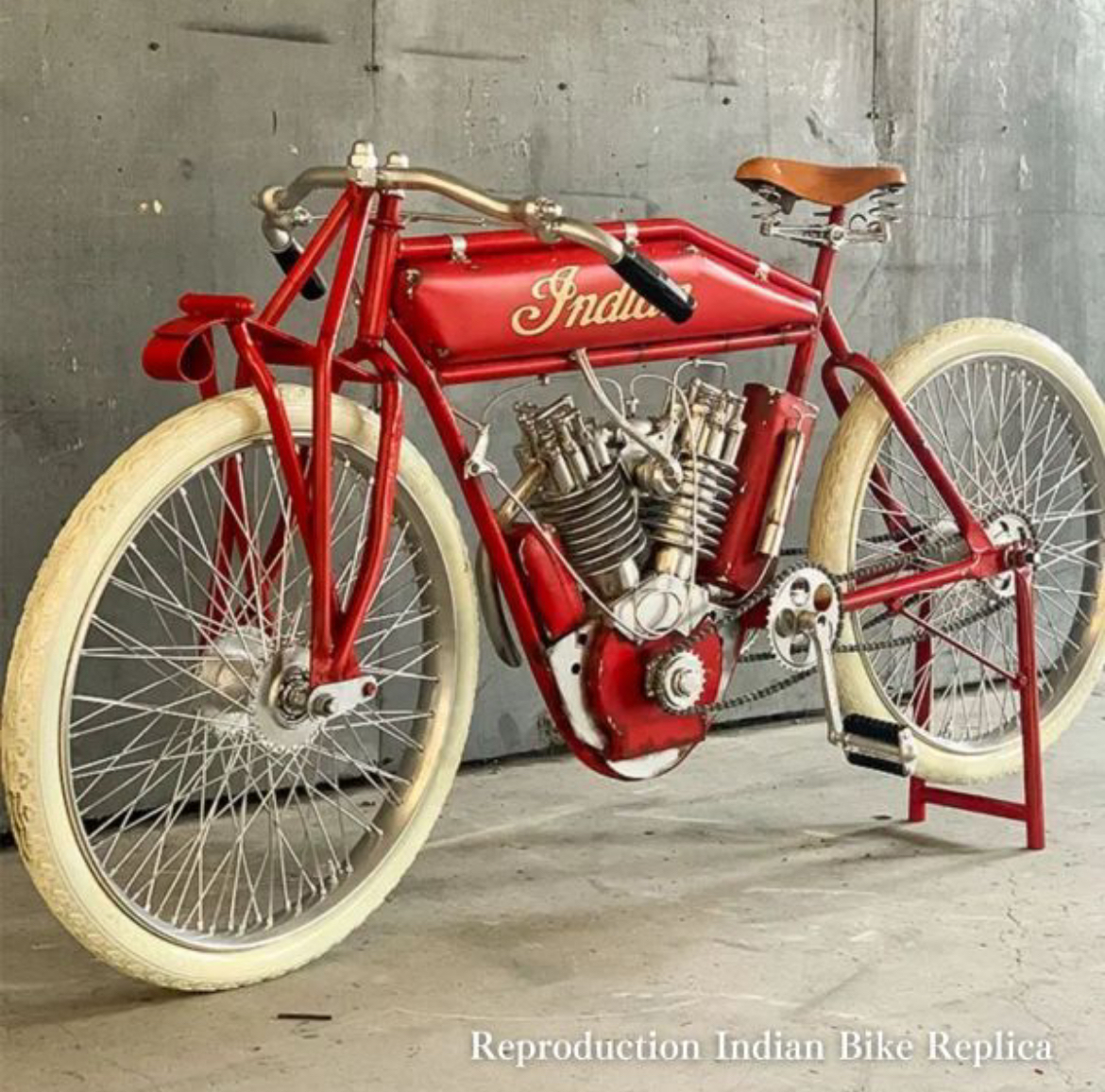 インディアンバイク レプリカディスプレイ / メタルモデル / size:L195cm×W49cm×H89cm拍卖