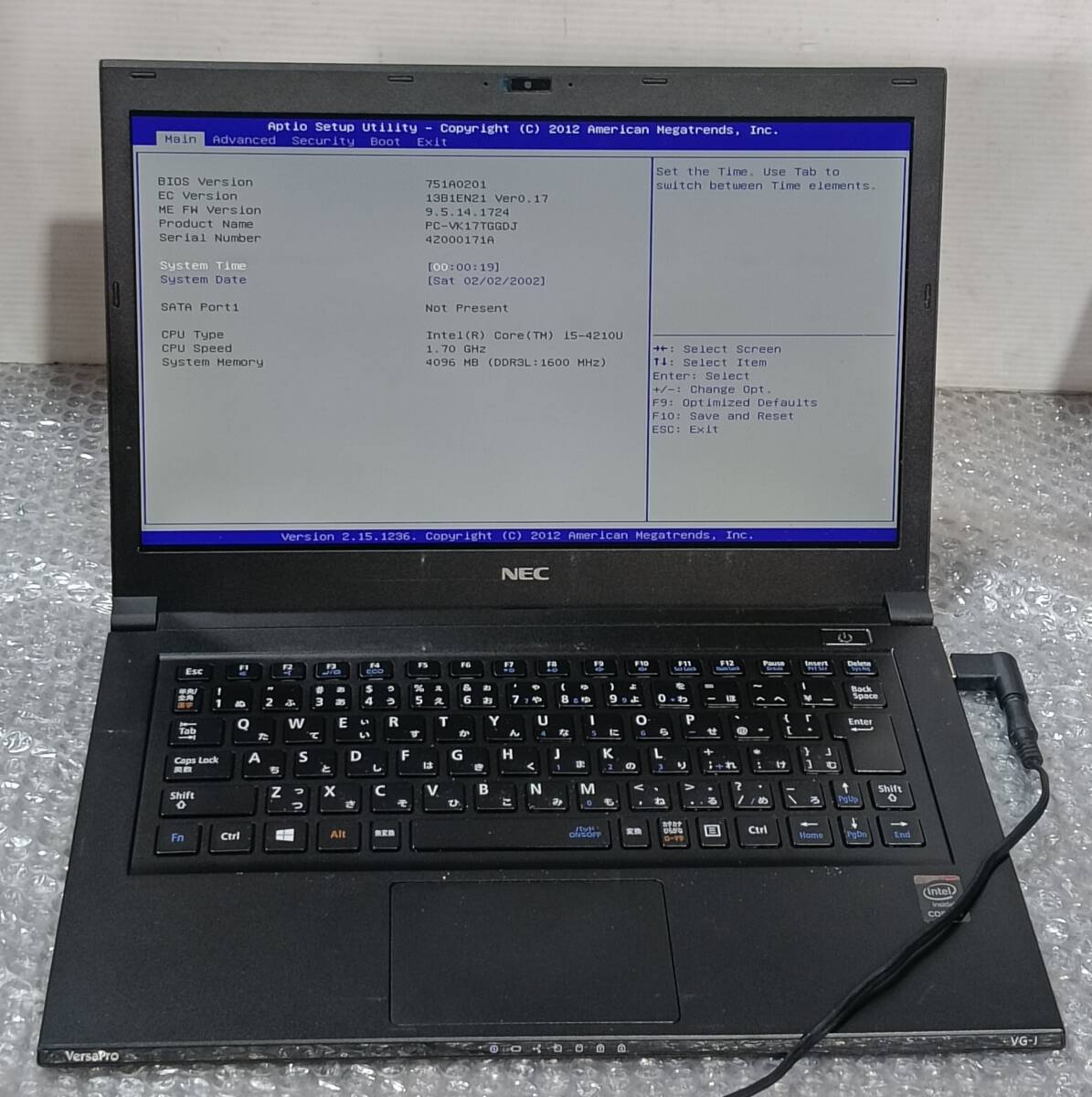 バッテリー欠品 外観不良、NEC VG-J Core i5-4世代 4GB 13.3インチ ジャンク4809拍卖