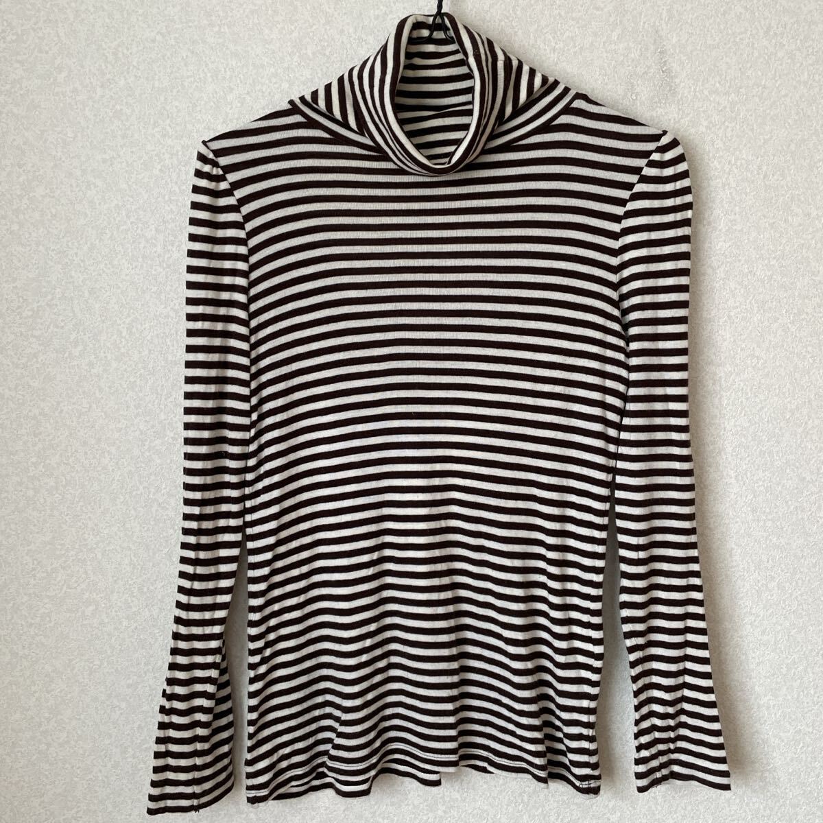 nanea ボーダー タートルネック 長袖カットソー S拍卖