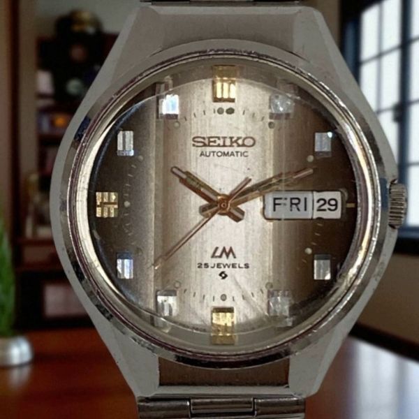 【稼働品/バンド破損】SEIKO ロードマチック 25石 5606-7290 グラデーションブラウン文字盤 自動巻 昭和レトロ ヴィンテージ腕時計拍卖