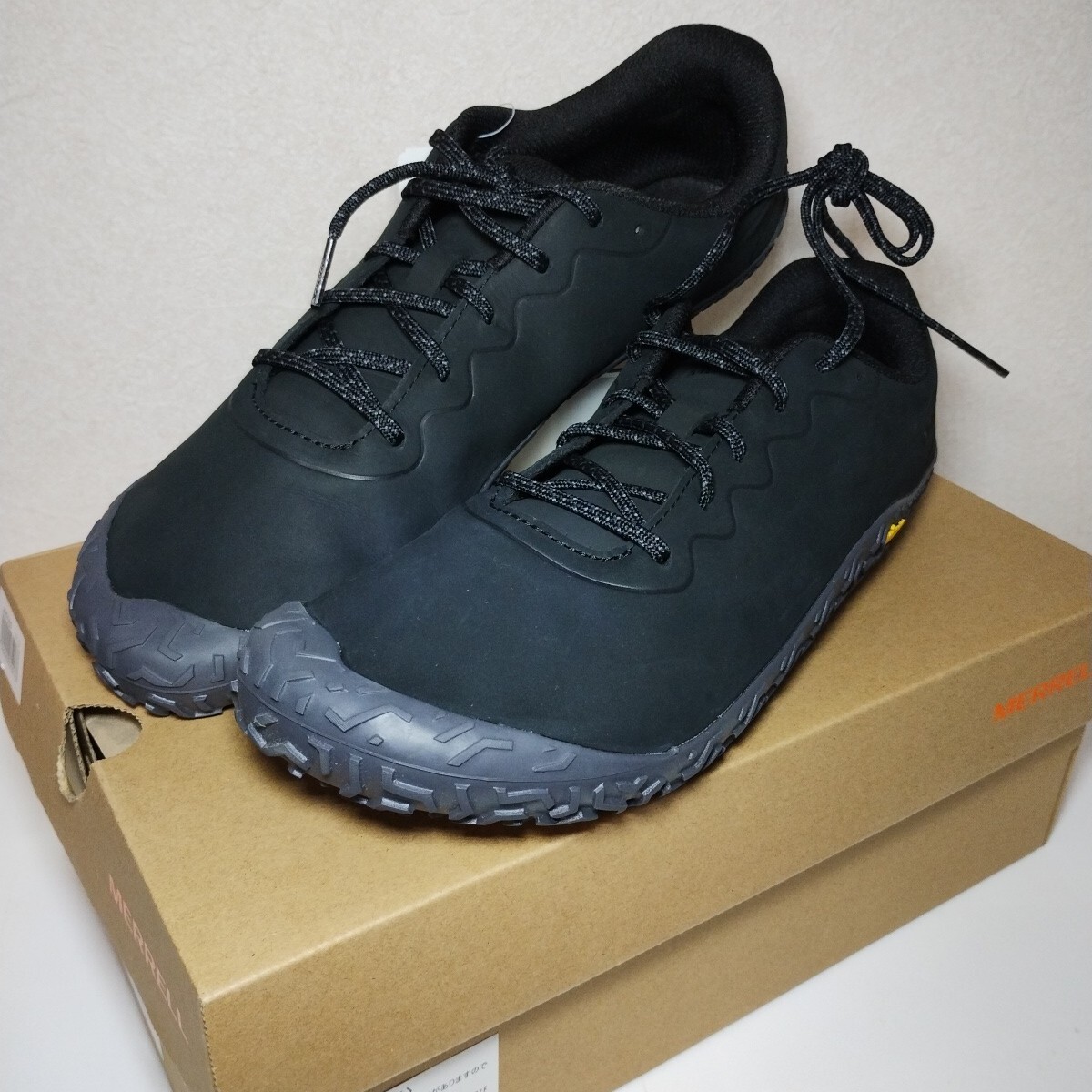 新品 箱有 MERRELL VAPOR GLOVE 6 LTR / ベイパー グローブ 6 レザー 29.5cm 黒(NOIR) J067939 ベアフット 超薄型軽量ゼロドロップビジカジ拍卖
