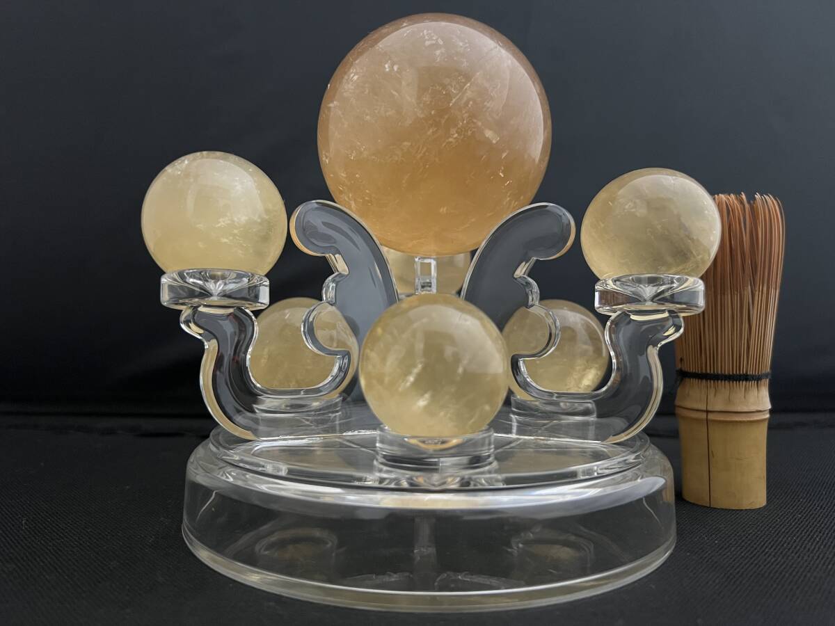 七星陣 ゴールデンカルサイト パワーストーン 金運 開運 風水 置物 インテリア拍卖