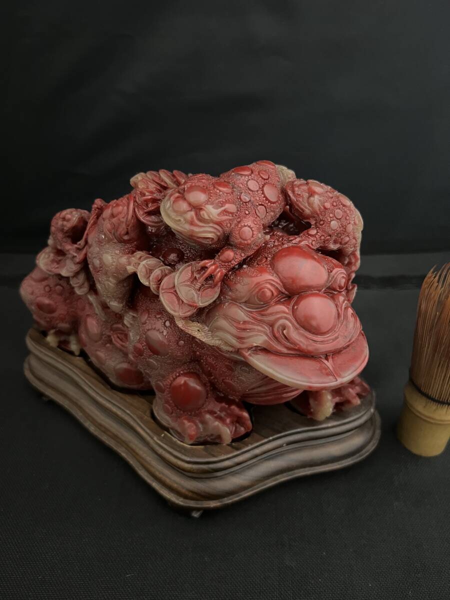 銭蛙 三脚蟾蜍 石彫 金運 財運 彫刻 置物 縁起 開運 風水 骨董 インテリア  アンティーク拍卖