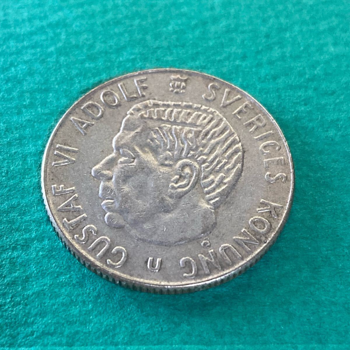 外国硬貨 スウェーデン 1クローナ Sweden old coin currency 1 krona Gustaf VI Adolf拍卖
