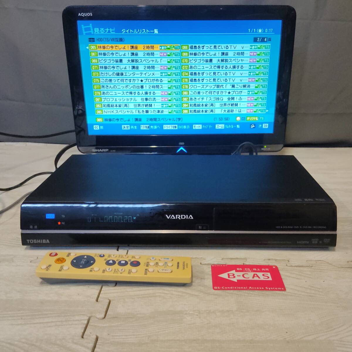 1TB 東芝 VARDIA HDD/DVDレコーダー RD-E1005K 録画 ハードディスク リモコン/3色ケーブル/説明書URL 中古 TOSHIBA 動作確認済み 送料無料拍卖