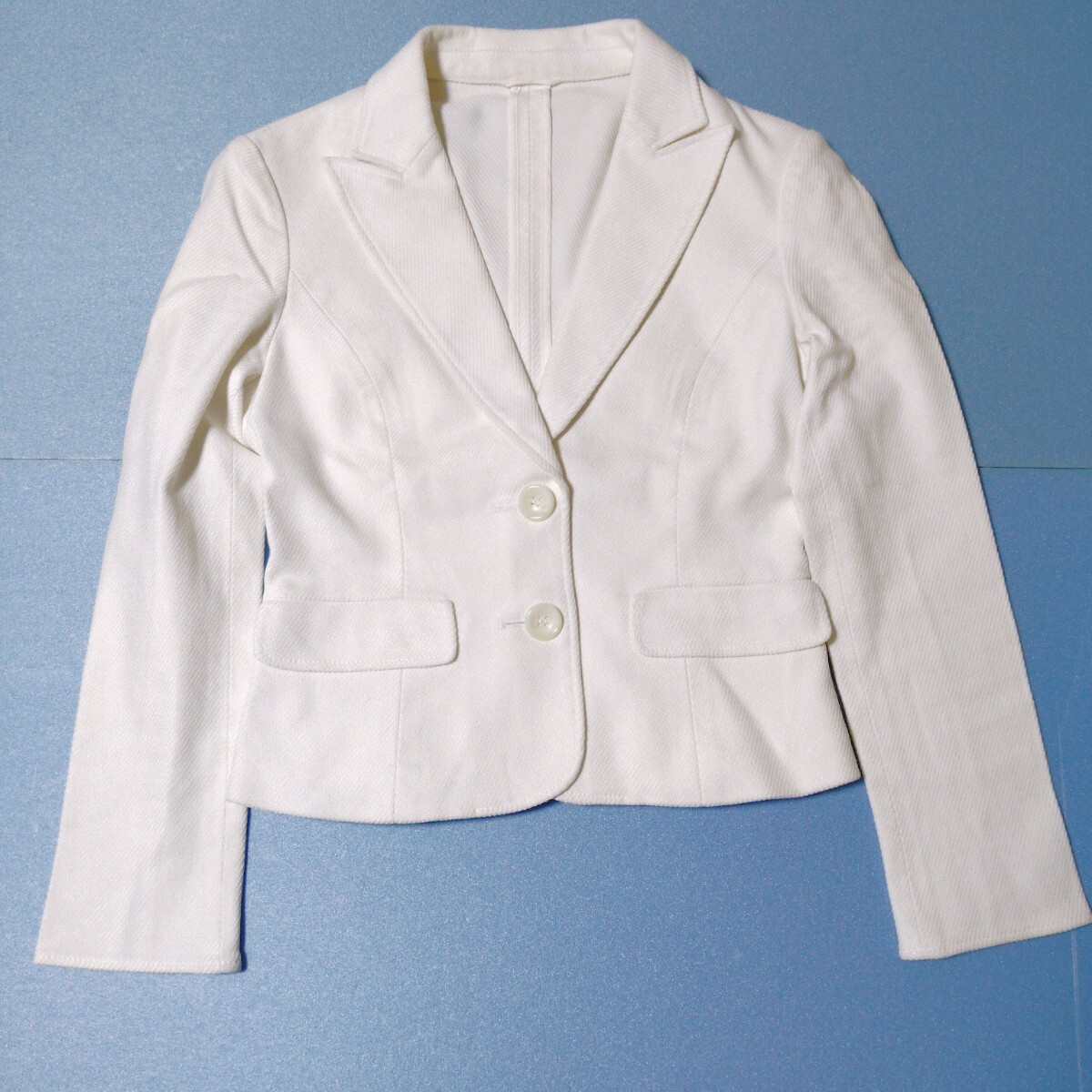 36 アナイ ANAYI ジャケット 上着 羽織 テーラードジャケット 白 ホワイト 長袖 春 秋 冬 S サイズ相当拍卖