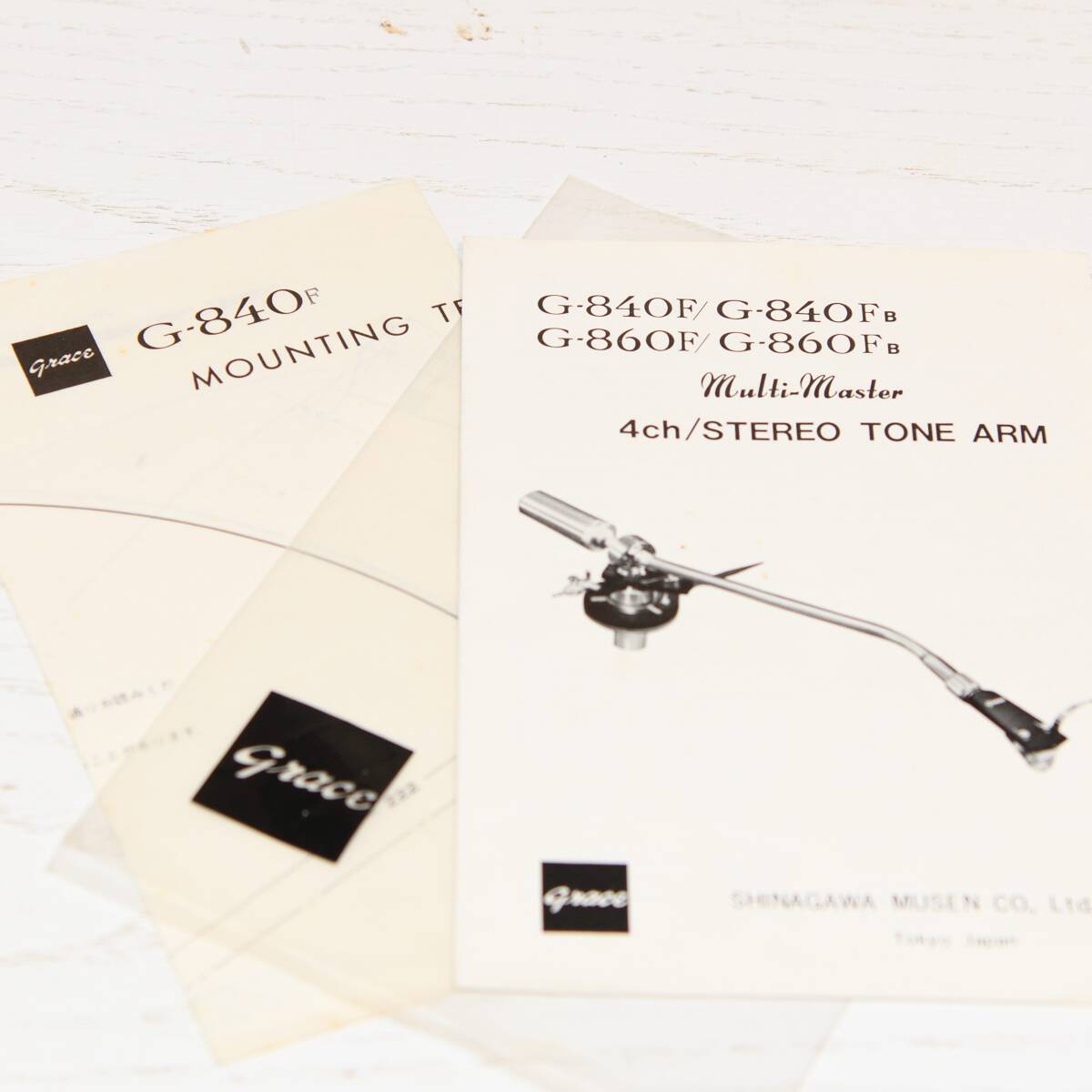 Grace トーンアーム 取扱説明書(G-840F G-840FB G-860F G-860FB)とテンプレート(G-840F) 原本 / グレース拍卖