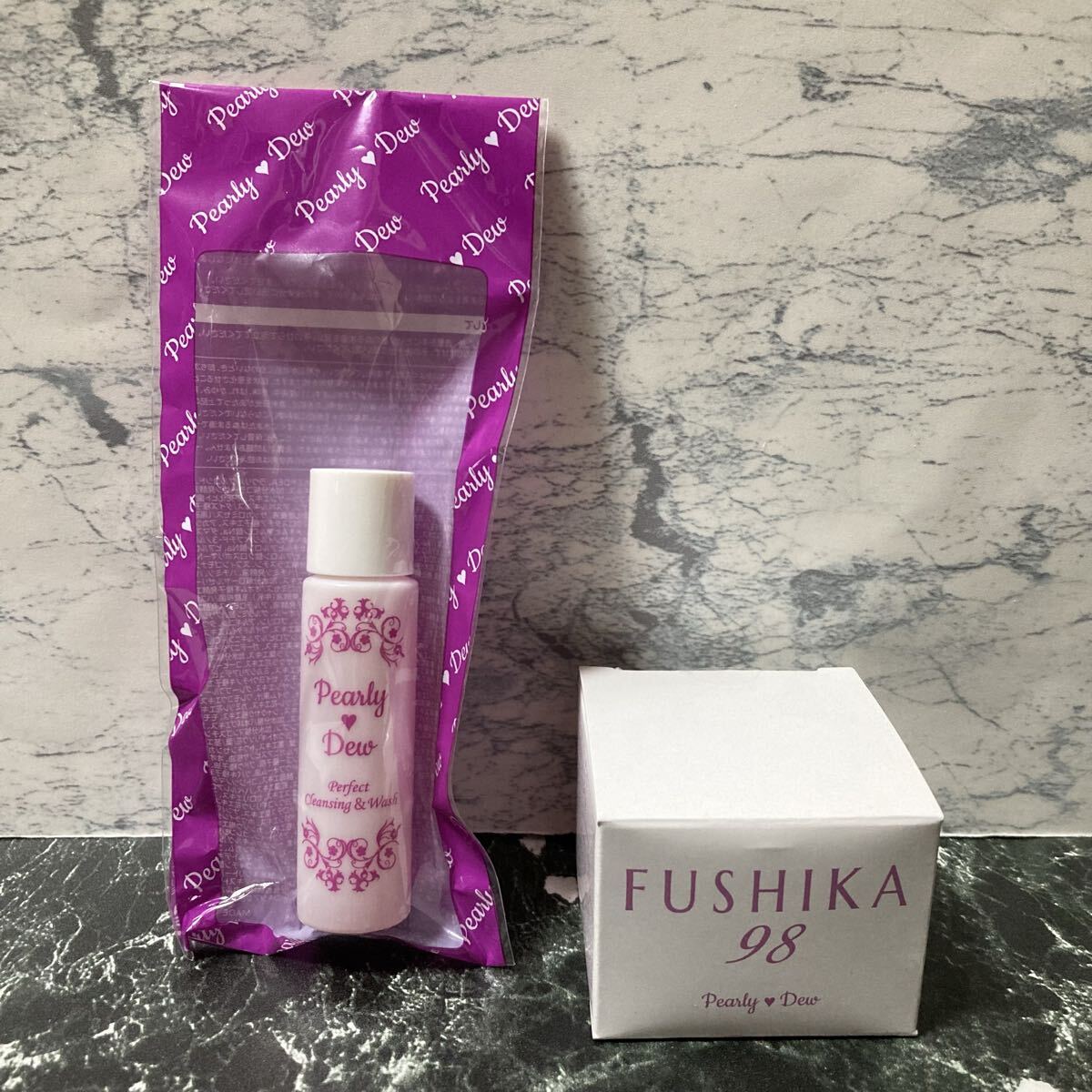 Pearly Dew パーリーデュー FUSHIKA98 プレミアム オールインワン 美肌ジェル&パーフェクトクレンジング&ウォッシュ 2点セット拍卖