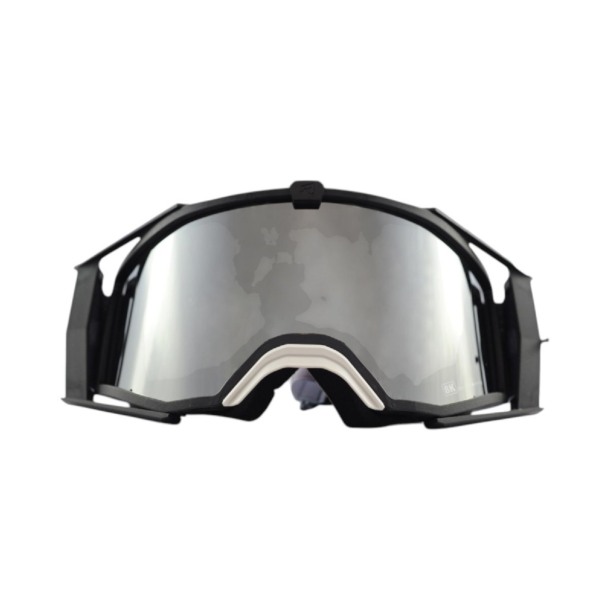 ariete 8K トップ ユーロフィット ゴーグル ミラースモークシングルレンズ ブラック/グリーン オフロードゴーグル バイク拍卖