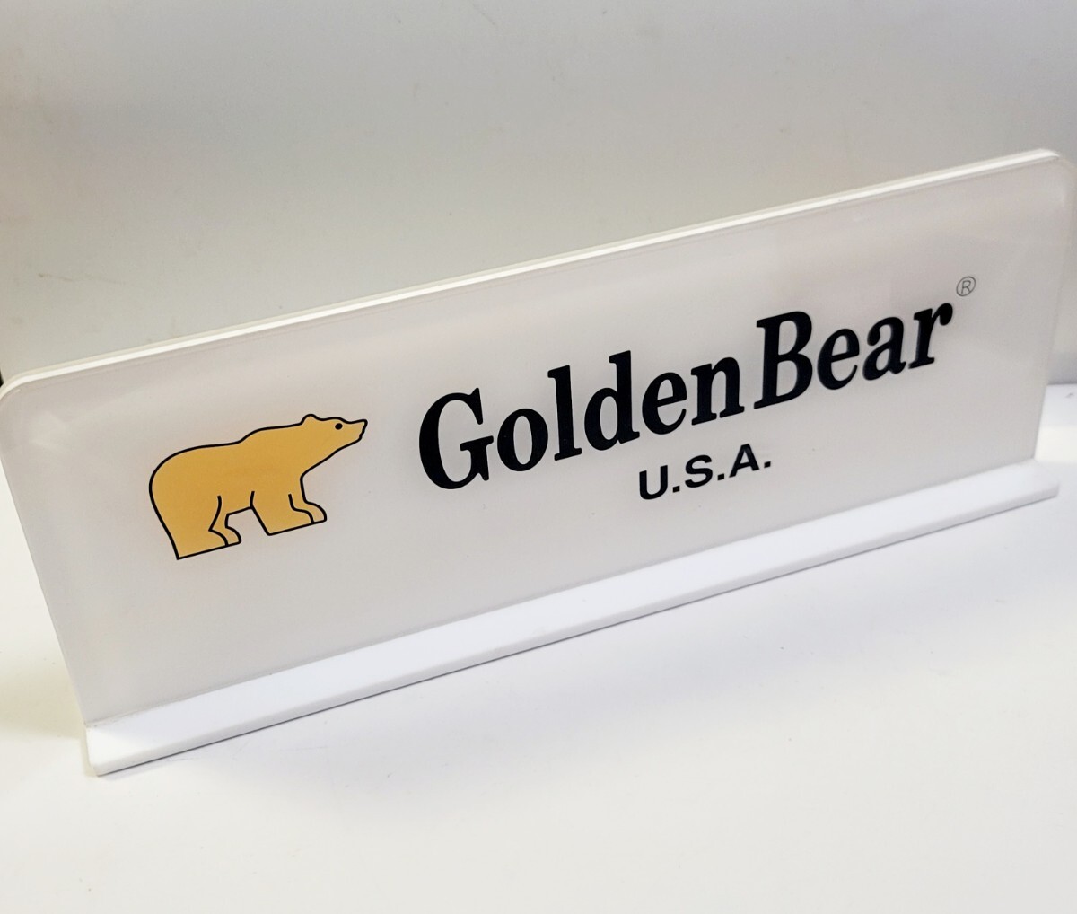 《非売品》Golden Bear 店頭プレート ディスプレイ 看板 両面 ロゴプレート / インテリア ロゴ拍卖