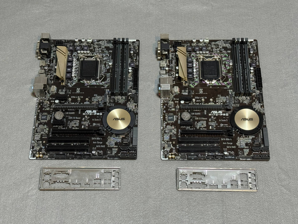 ○動作確認済○ ASUS H170-PRO LGA1151 2枚セット 動作確認品 IOパネル付属 第6・7世代CPU対応 マザーボード PCパーツ A-5拍卖
