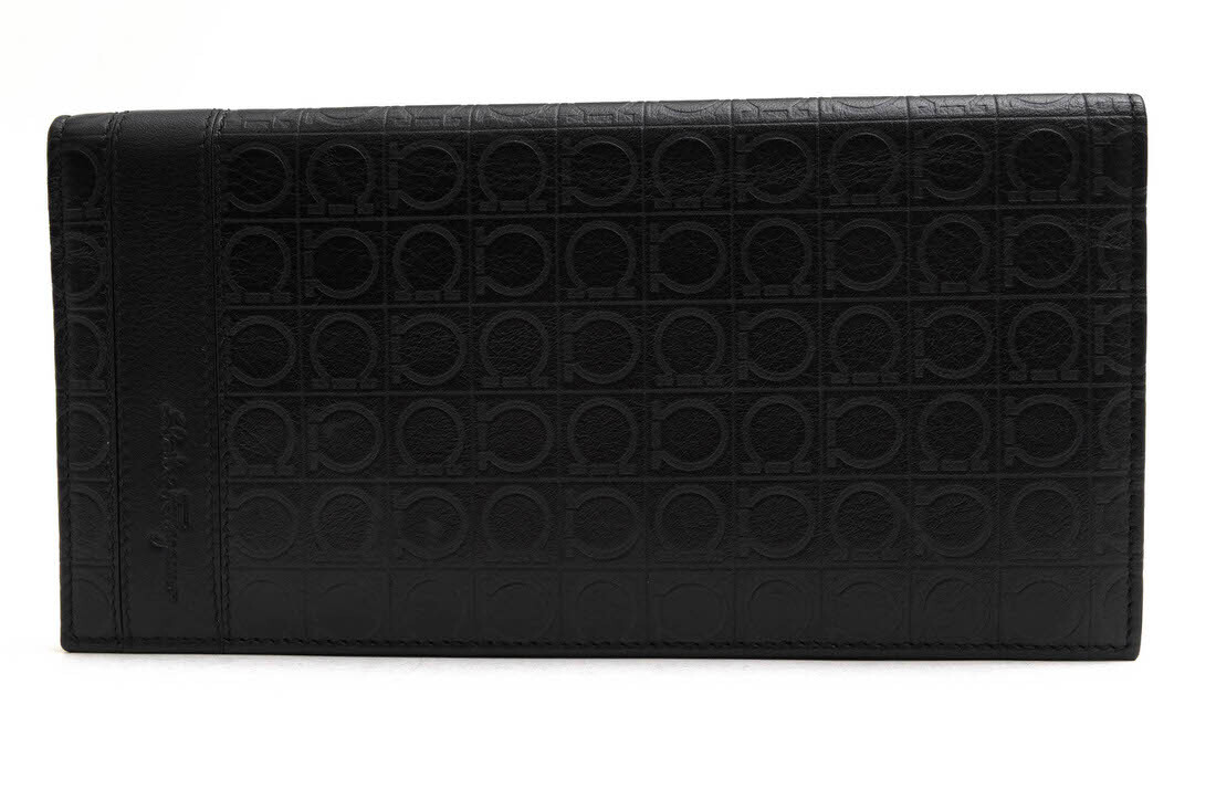 Salvatore Ferragamo フェラガモ 長財布 IY-668746 牛革 カーフ ガンチーニ 小銭入れなし 札入れ拍卖