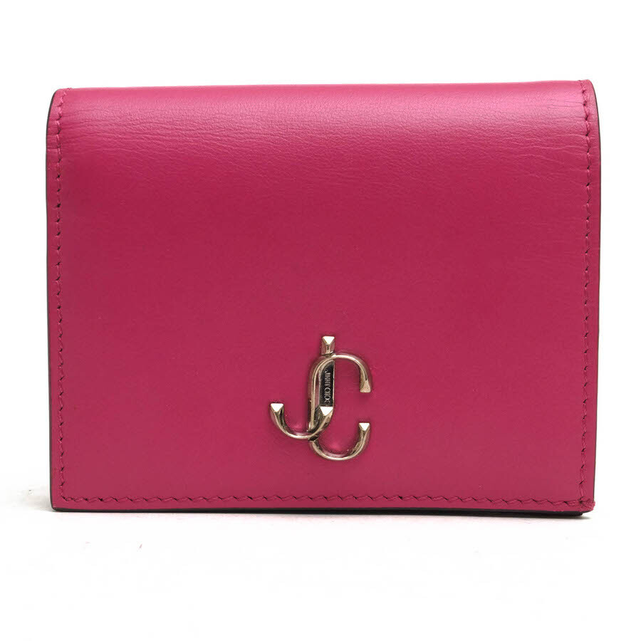 Jimmy Choo ジミーチュウ 財布 010003 HANNE PKR ハンネ ソフトグレイニーカーフレザー 牛革 コンパクトウォレット 小銭入れあり 二つ折り拍卖
