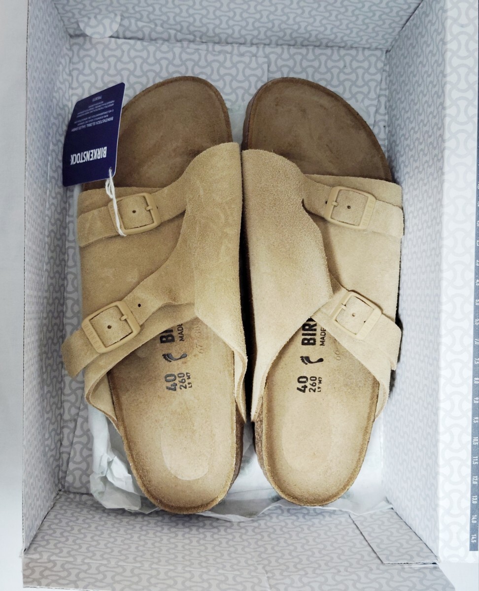 新品 定価20500円 国内正規品 BIRKENSTOCK ZURICH ビルケンシュトック チューリッヒ サンダル ラテクリーム サイズ 40/26cm拍卖